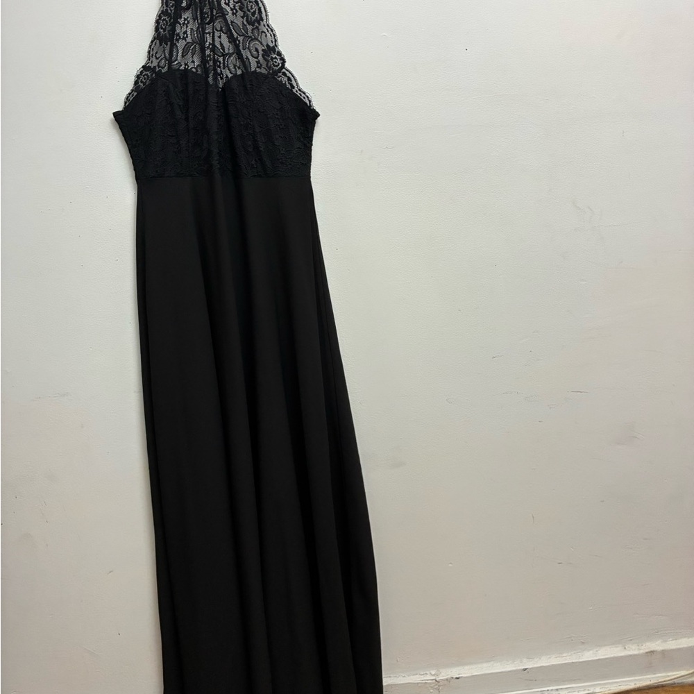 SHEIN Black Halter Maxi Gown for Weddings